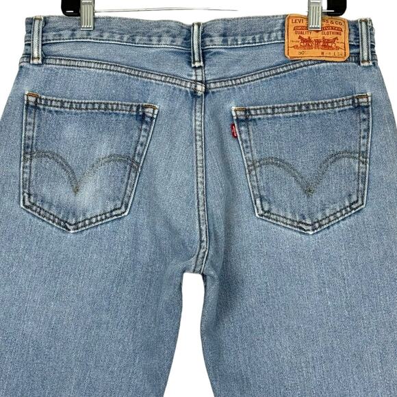 Levi's Other - Levis 505 Regular Straight Jeans Wallet Fade Light Stonewash 34x34 Cotton Retro